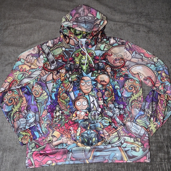 Rick & Morty Pullover Hoodie Medium Size - Picture 1 of 10
